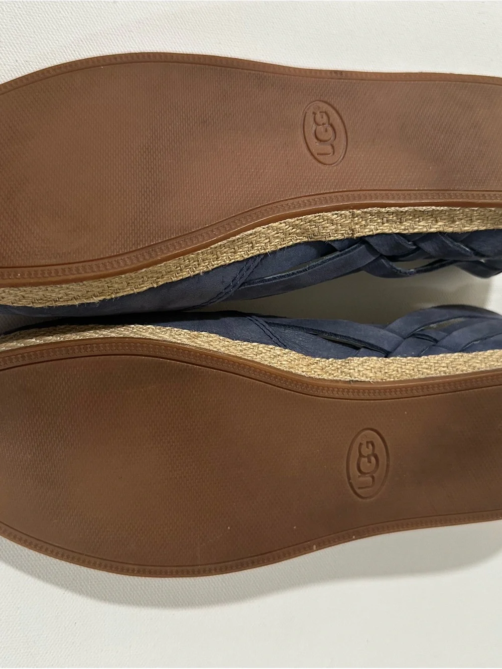 UGG Tippie Navy Blue Nubuck Espadrille Flats Women's Size 10